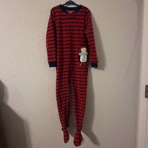 Carter's Red and Navy Striped Footie size 5t